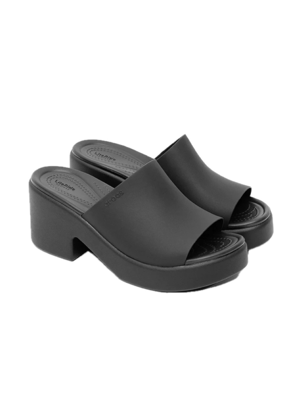 NWOT - Crocs The Brooklyn Slide Heel in Black (Mule, Clog, Platform, Chunky)